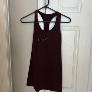 Nike Women's Maroon Racerback Tank with Black Swoosh